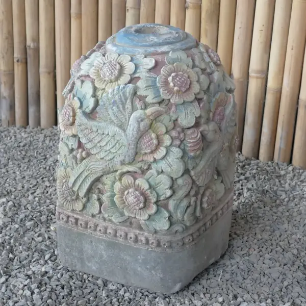 Product image 8 of the product “Balinese Stand for Umbrella or Flag - Old Style - Made from cement and taro sand, several parts, Approx. 50cm height ”